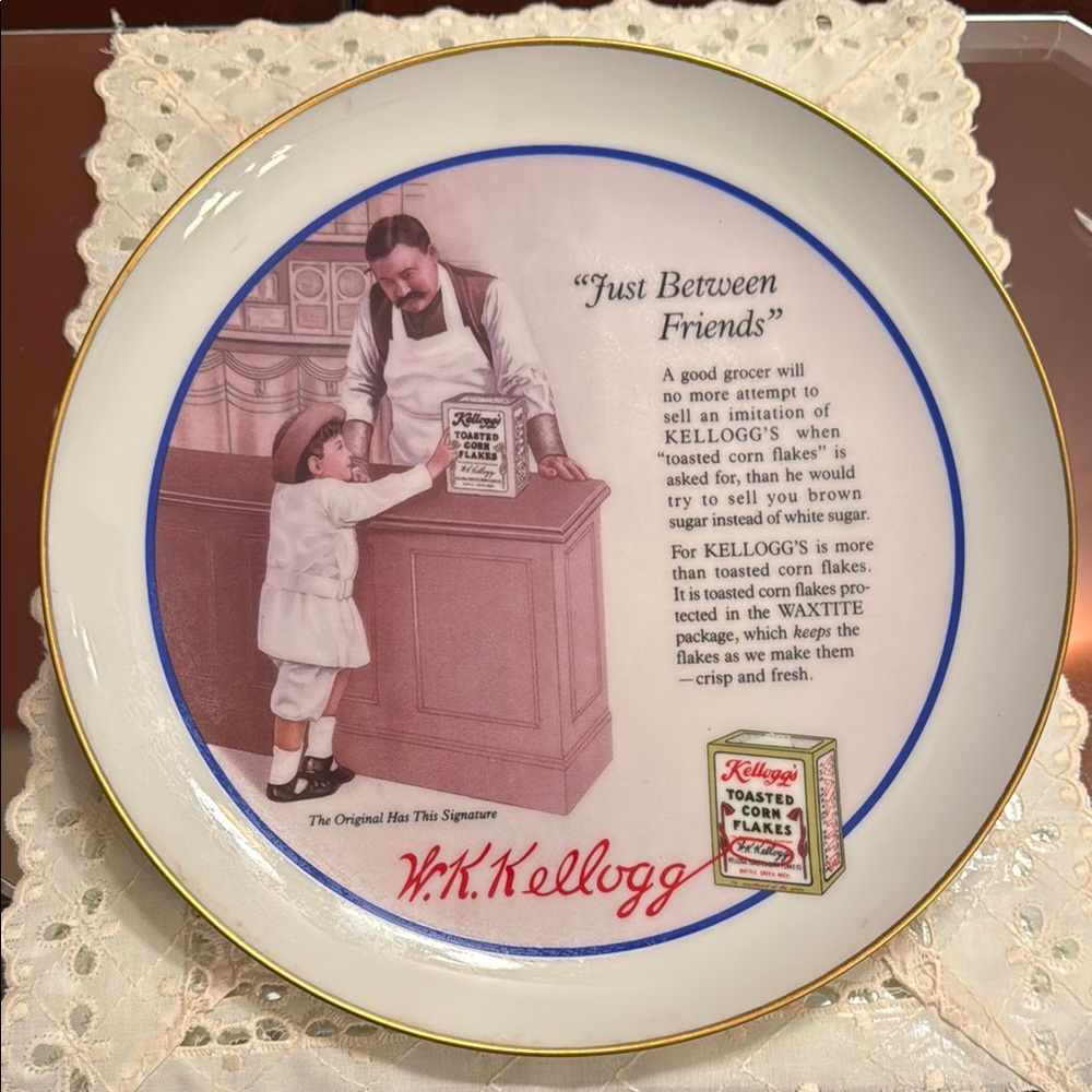 Kellogg's Vintage Decorative Plate with Red and White Design